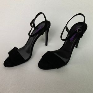 Ralph Lauren Blianna Black Suede Fancy Sandal